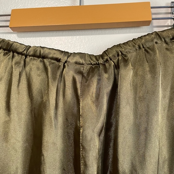 La Senza Olive Green Cargo Style Silky  Wide Leg Pants w Adjustable Leg Openings - Picture 10 of 12